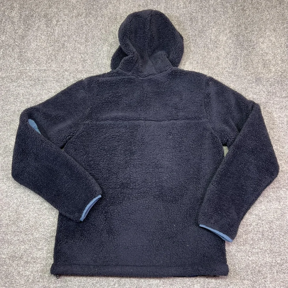 The North Face Campshire Jacket Mens Small Blue Sherpa Fleece Hooded 1/4 Zip